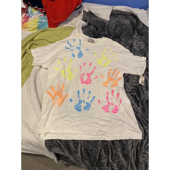 Vintage New With Tags Hand Prints Bonkers in California T-Shirt Single Stitch - Picture 1 of 5